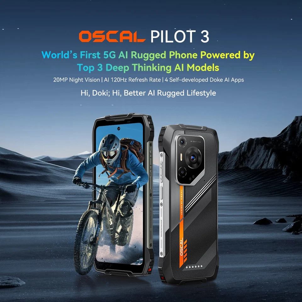 Blackview OSCAL PILOT 3 AI 5G Rugged Smartphone 36GB+256GB Android 15 NFC 120Hz - Image 2 of 4