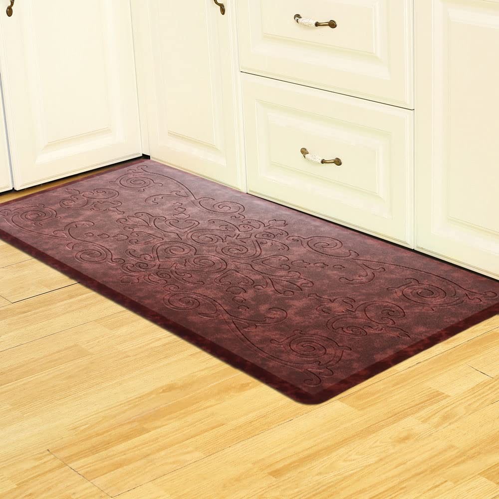 Medallion Embossed Kitchen Mat Cushioned Anti Fatigue Floor Mat, Thick Non Sl...
