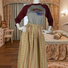 Eagles Eye Vintage Pastel Floral Embroidered Tapestry Skirt