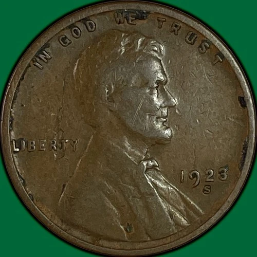 1923-S Lincoln Wheat Cent Fine F Coin #34334