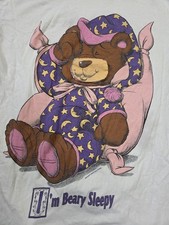 Vintage Single Stitch Bear Sleepy Bear Mouth Flap Yawn Sleepshirt Nightgown O/S