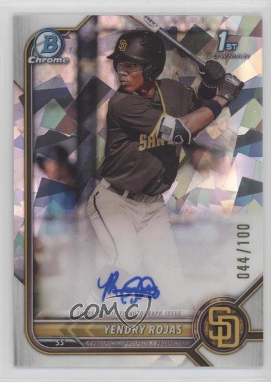 2022 Bowman Chrome Prospect Atomic Refractor /100 Yendry Rojas #CPA-YR Auto 0k20