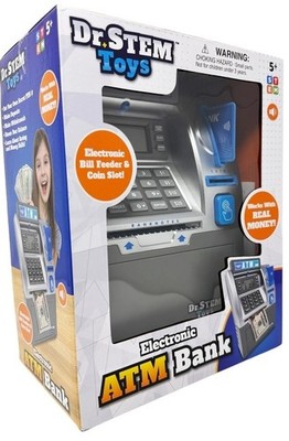 Dr. STEM: Electronic ATM Bank - Real Money Savings Piggy Bank Toy, LCD