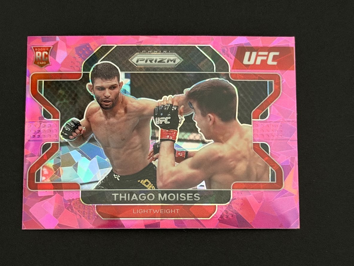 Thiago Moises 2022 Panini Prizm UFC Prizms Pink Ice Rookie Card # 2