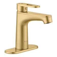 Kendrick Single-Handle Single Hole Bathroom Faucet in Brushed Gold