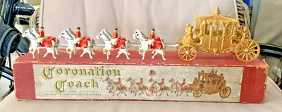 VINTAGE MOKO LESNEY 1953 CORONATION COACH WITH QUEEN, BOXED - 39 cm long - Image 1 of 4