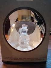 Vtg RFSJ INC  Illuminated Fine Glass Snowman Ornament Connects to Lights NOS