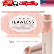 Compact Rose Gold Facial Hair Remover with LED Light - Elegant & Effective