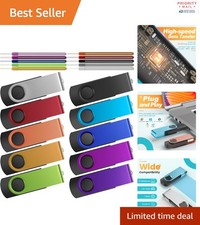 16GB USB Flash Drive 10 Pack with Colorful Lanyards Portable Memory Stick