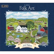 Lang Lang Folk Art 2026 Wall Calendar by Mary Singleton, 13.4'' X 12