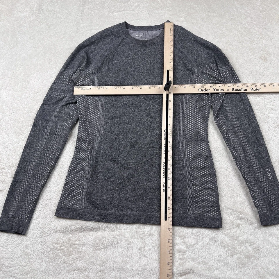 Blusa Médica Figs Sin Costuras Para Mujer Gris Pequeña Exfoliante Manga Larga Estirada Médica Foto 4 de 4