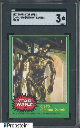 1977 Topps Star Wars #207 C-3PO (Anthony Daniels) — SGC 3