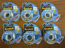 LOT OF 6 - SCOTCH WALL-SAFE TAPE 3/4in x 650in EACH