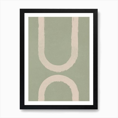Abstract Brush Stroke 5 In Foliage  Framed Wall Art Poster Canvas Print Picture