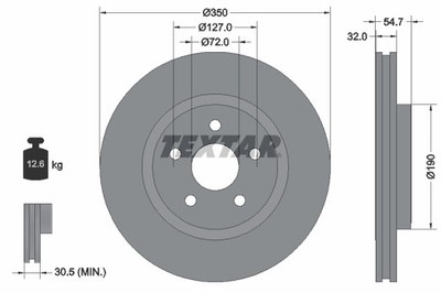 2er Set Bremsscheiben Textar 92272205 DODGE 2AMV5012AD 4755577AA 68035012AB