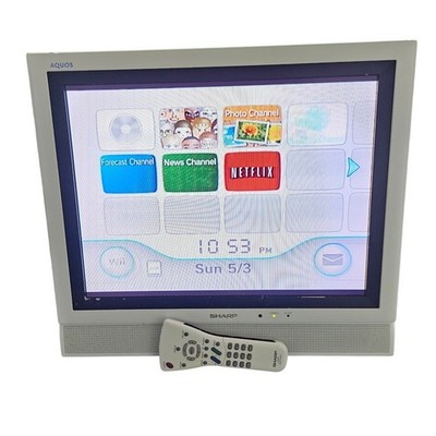 Sharp Aquos LC-20E1UWM 20'' LCD TV White Retro Gaming Monitor With Remote Works