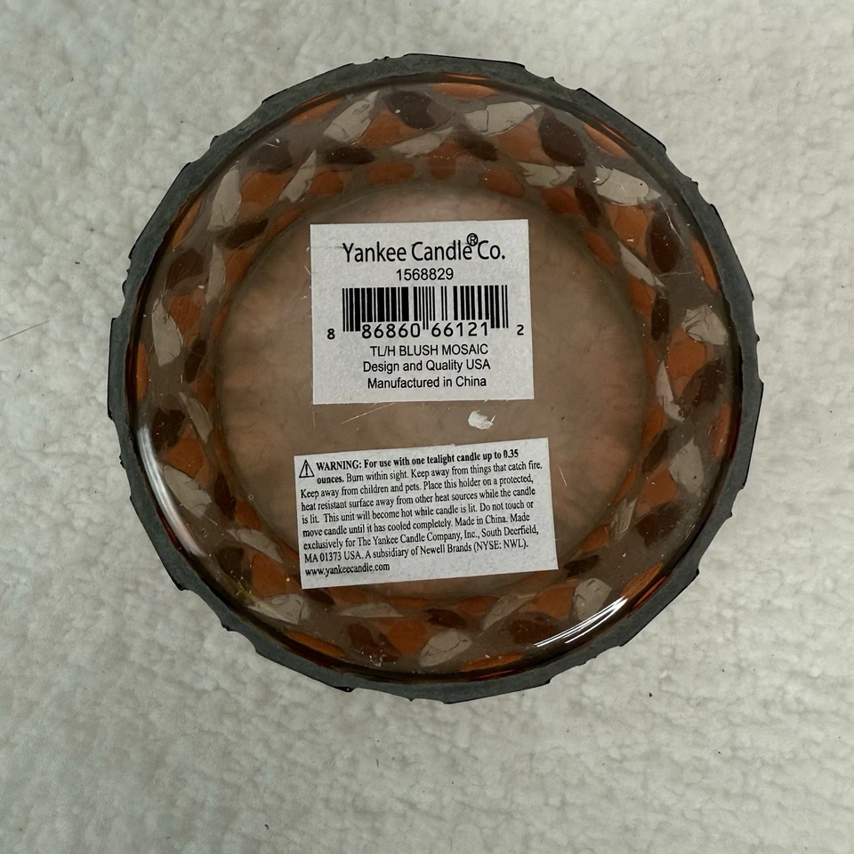 2 soportes de luz de té votivos mosaico de vidrio rubor vela Yankee caja abierta Foto 3 de 4