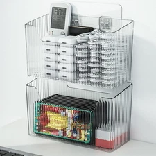 2 Pack Adhesive Cabinet Door Organizer, Storage Bins Lid Organizer Cabinet Wa...