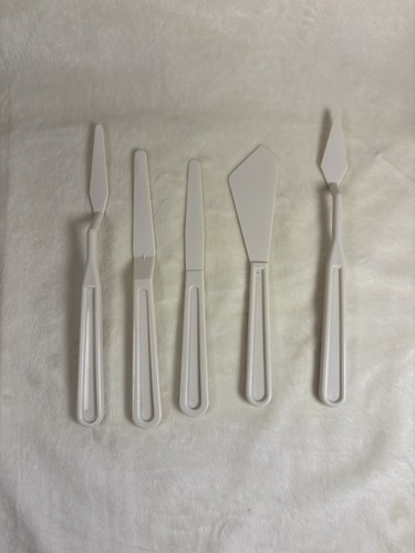 Artist Palette Knives Flexible Plastic Set Of 5 Mix And Apply Paint For Art