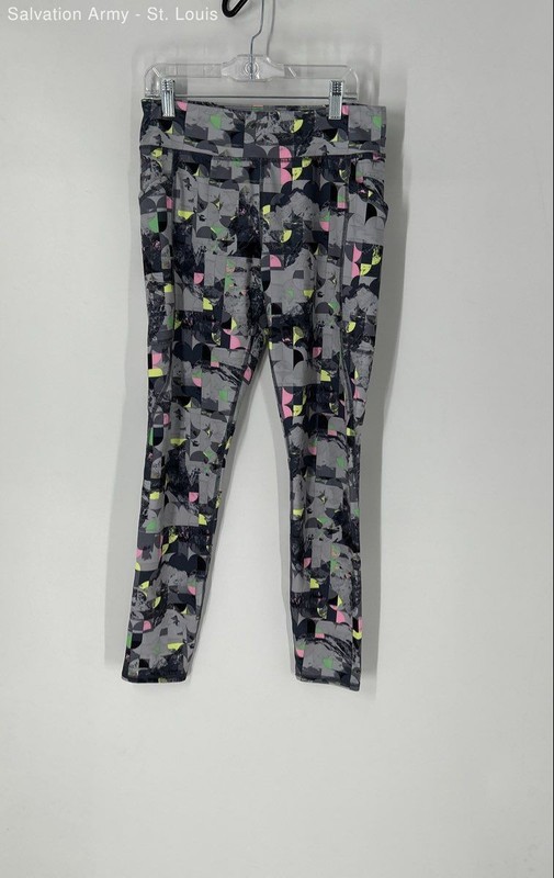 Athletic Works Girls Multicolor Geometric Print Ankle Leggings Size XL(14-16)