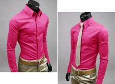 Men's Slim Fit Button Shirts Long Sleeve Casual Business Formal Dress Shirt Tops