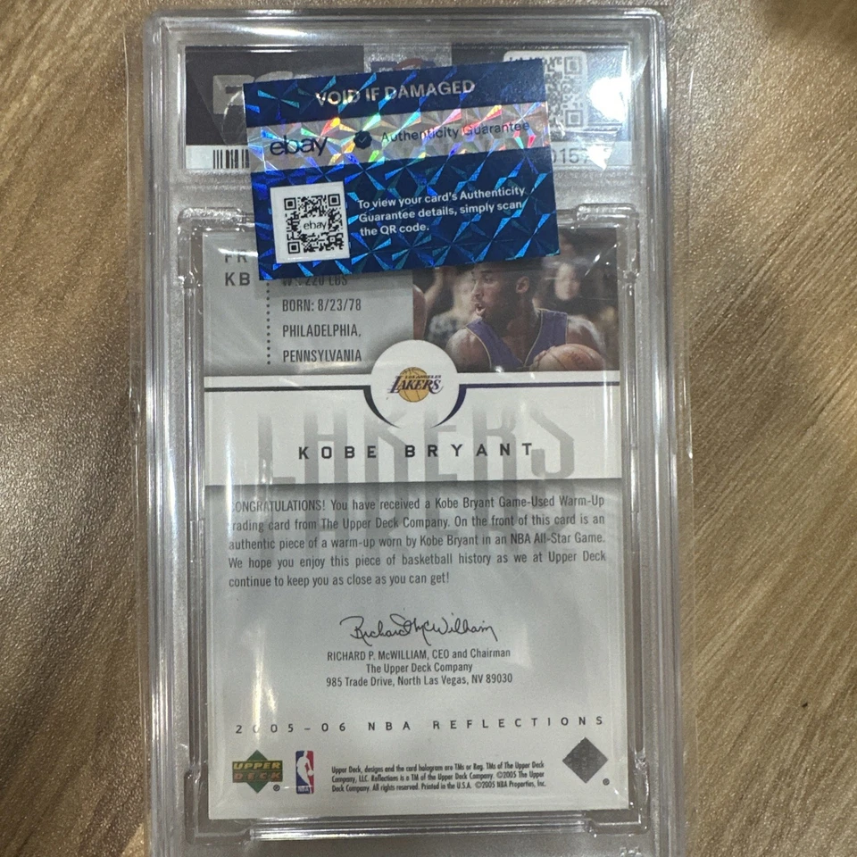 2005 UD NBA Reflections - Fabric Reflections Swatch - Kobe Bryant PSA 9 - Image 2 of 4