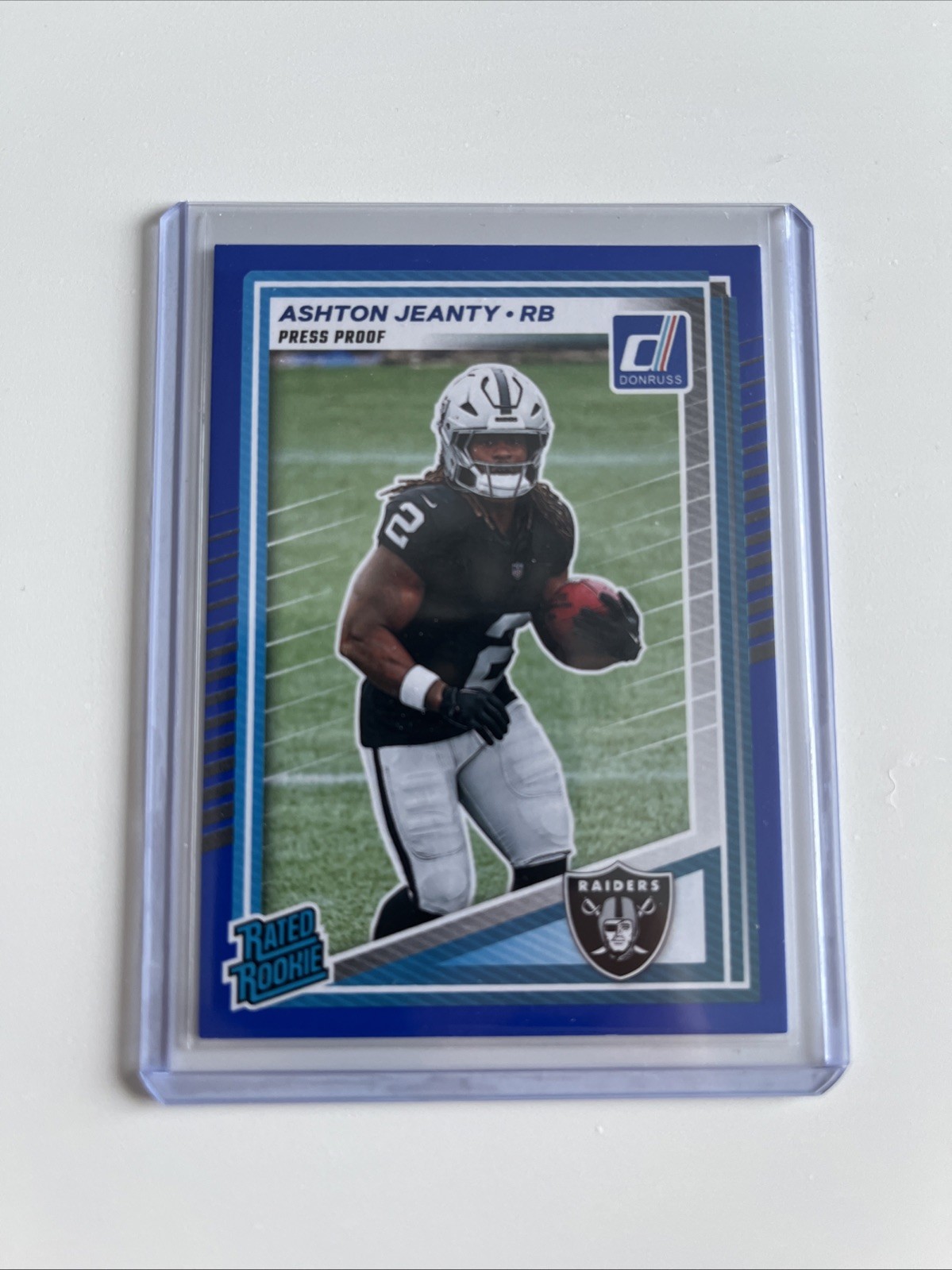 2025 Panini Donruss Rated Rookie Ashton Jeanty #305 Press Proof Blue (RC)-Mint