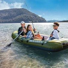 Intex Seahawk 3 Inflatable Boat Set with Oars & Pump - Very Good Condition