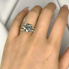 1.50 Ct Lab Created Round Cut Diamond Wedding Ring 14K White Gold Finish