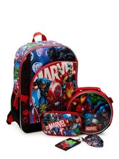 Marvel 5 Piece 17 Inch Backpack Set With Lunch Bag: Brand New With Tags