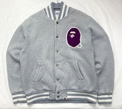 Purple Logo Bape Varsity College Jacke SIZE L