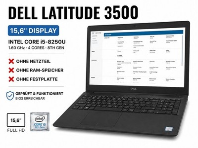 DELL Latitude 3500 i5-8265U Notebook / Ohne Ram Ohne Festplatte #K4