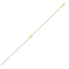 14K Yellow Gold Heart Bracelet