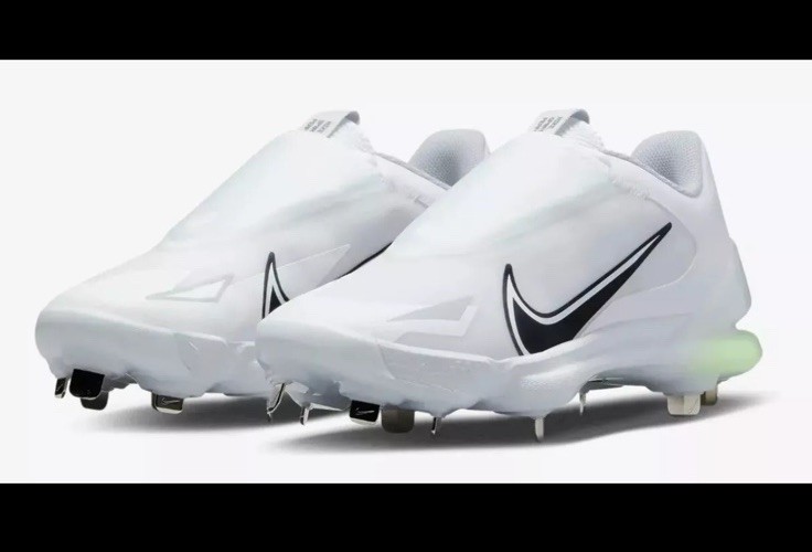 Nike Force Zoom Trout 8 Pro White Metal Baseball Cleats