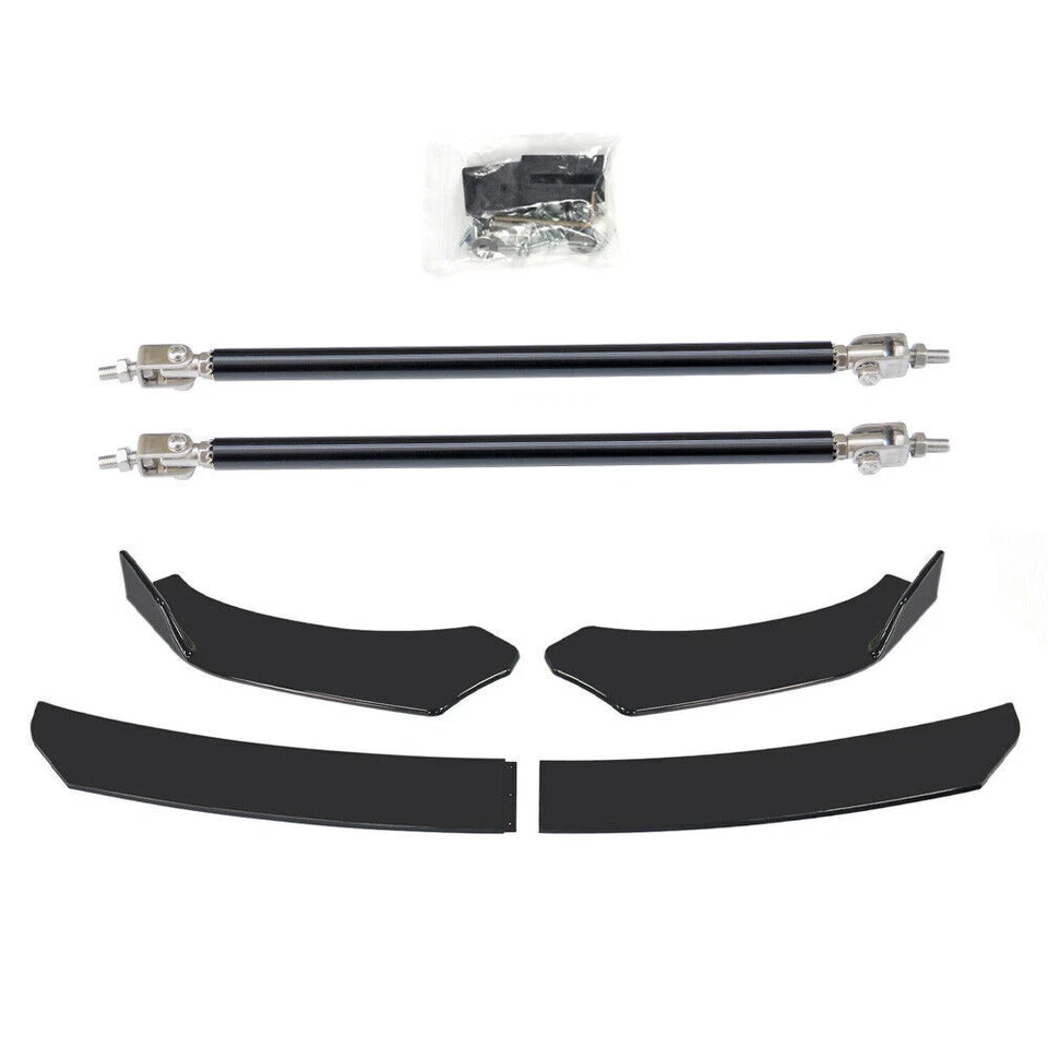 Kit de carrocería divisor alerón labial parachoques delantero universal para automóvil BMW + varillas de puntal Foto 3 de 4