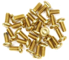 #4-40 x 1/4 Pan Head Slotted Machine Screws Solid Brass 25pcs