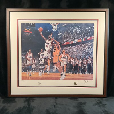 Vintage Framed Limited Edition Lithograph 'Shooting For Gold' Bart Forbes Signed