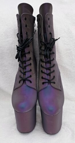 Pearlescent Pole dancing boots platform / stripper stiletto high heel 20cm UK9 - Picture 6 of 9