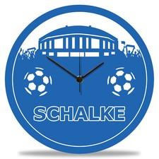 Wanduhr aus Holz Vereinsliebe Schalke