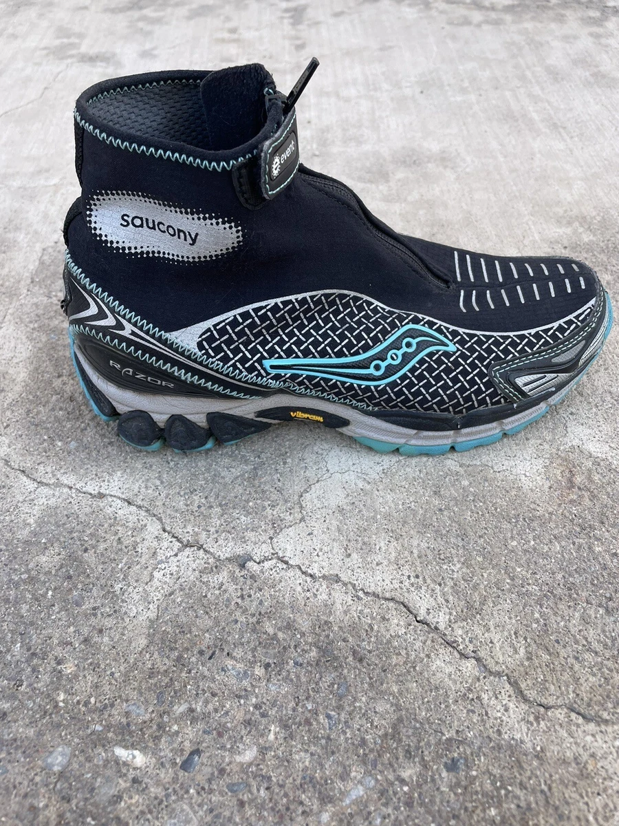 Saucony Razor Ice Trail Black Running Hiking Shoes Vibram Soles
