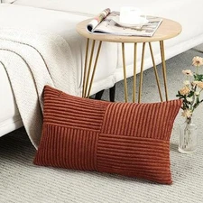Fancy Homi Long Lumbar Decorative Throw Pillow 24" x 12" (Pack of 1) Rust