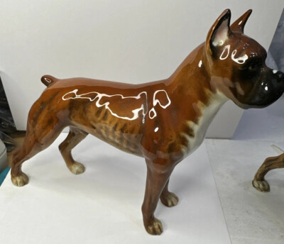 1968 Porcelain Goebel Boxer Dog figurine Brindle White Goebel Of