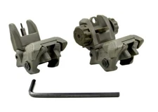 Flip-Up Rear/Front Sight OD Green Posi-Lock Dual Aperture Fits Picatinny/Weaver