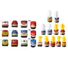 A Children Drum Band Hat Contrast Color,Stage Performance Cosplay Cap Decor
