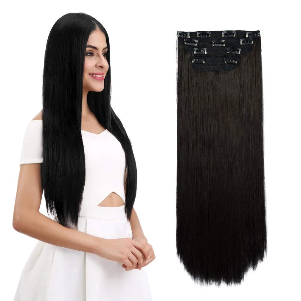 NUEVO Extensiones De Pelo Cabello Lacio Para Mujer Cafe Apariencia