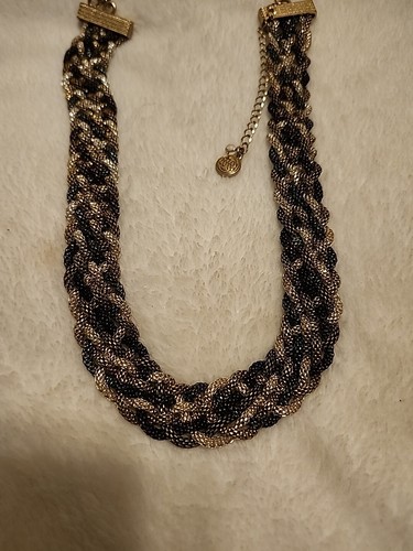 Dana Buchman Copper Tone Braided Mesh Necklace Chunky Rich - Picture 2 of 11