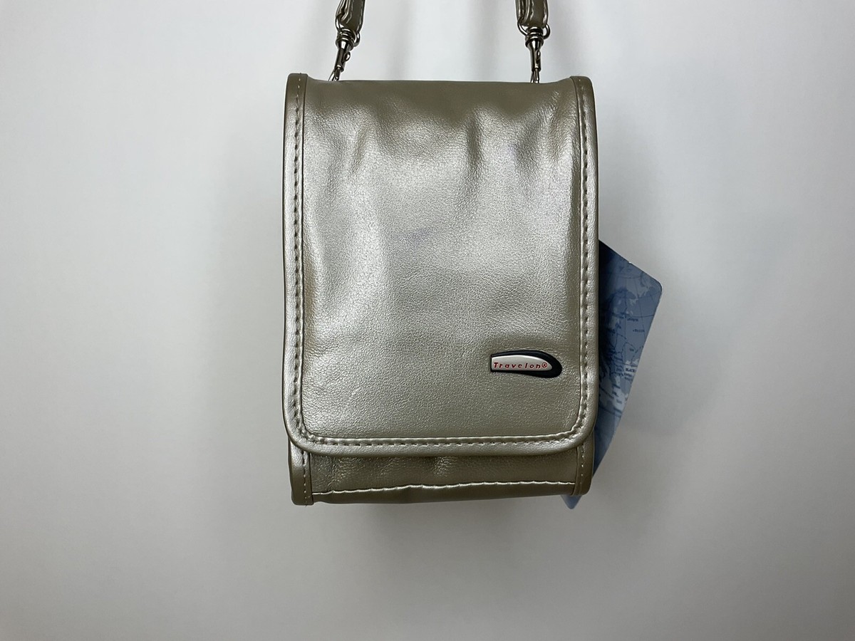 NWT Travelon Leather Crossbody Bag Wear on Belt Travel Wallet