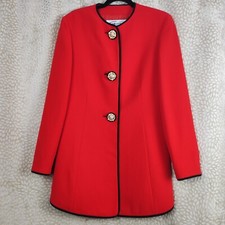 Genny Gianni Versace Vintage Womens Coat Size EU 38 Red Extravagant Buttons