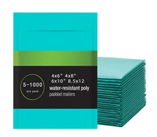4x6 4x8 6x10 8.5x12 Poly Bubble Padded Mailers Envelops Shipping Bags TEAL