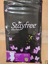 STAYFREE ULTRA THIN OVERNIGHT WITH WINGS 28 PADS THERMO CONTROL DRY COOL MAD.USA